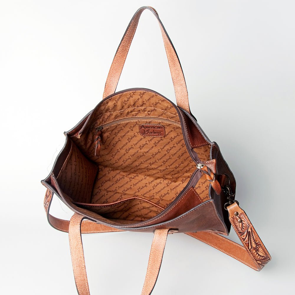Premium Genuine Leather Tote For Women With Western Heritage Detailing Daily Use