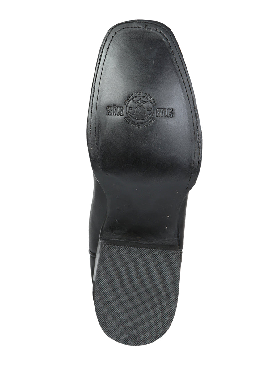 Men’s Leather Classic Western Cowboy Boot - Made in Mexico - Black 124069 — view 10