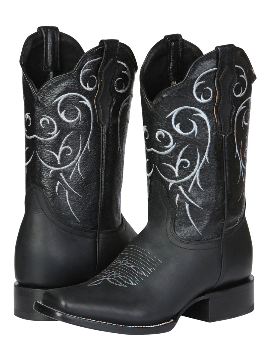 Men’s Leather Classic Western Cowboy Boot - Made in Mexico - Black 124069 — view 3