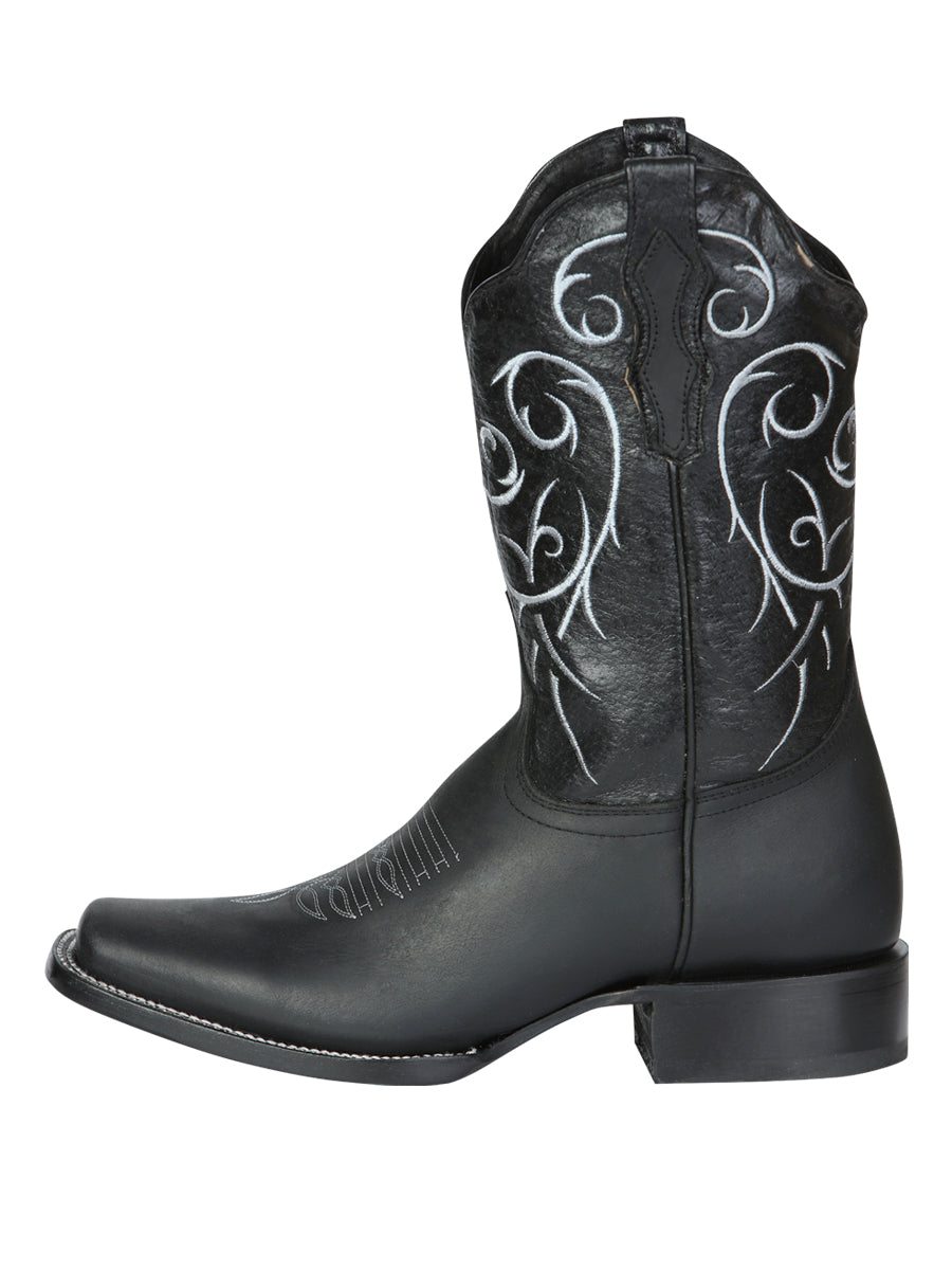 Men’s Leather Classic Western Cowboy Boot - Made in Mexico - Black 124069 — view 5