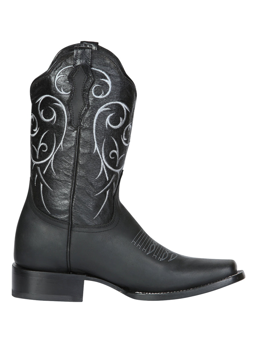 Men’s Leather Classic Western Cowboy Boot - Made in Mexico - Black 124069 — view 6