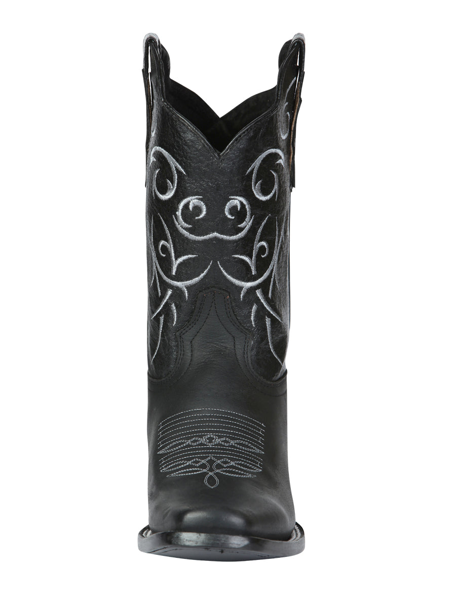 Men’s Leather Classic Western Cowboy Boot - Made in Mexico - Black 124069 — view 7