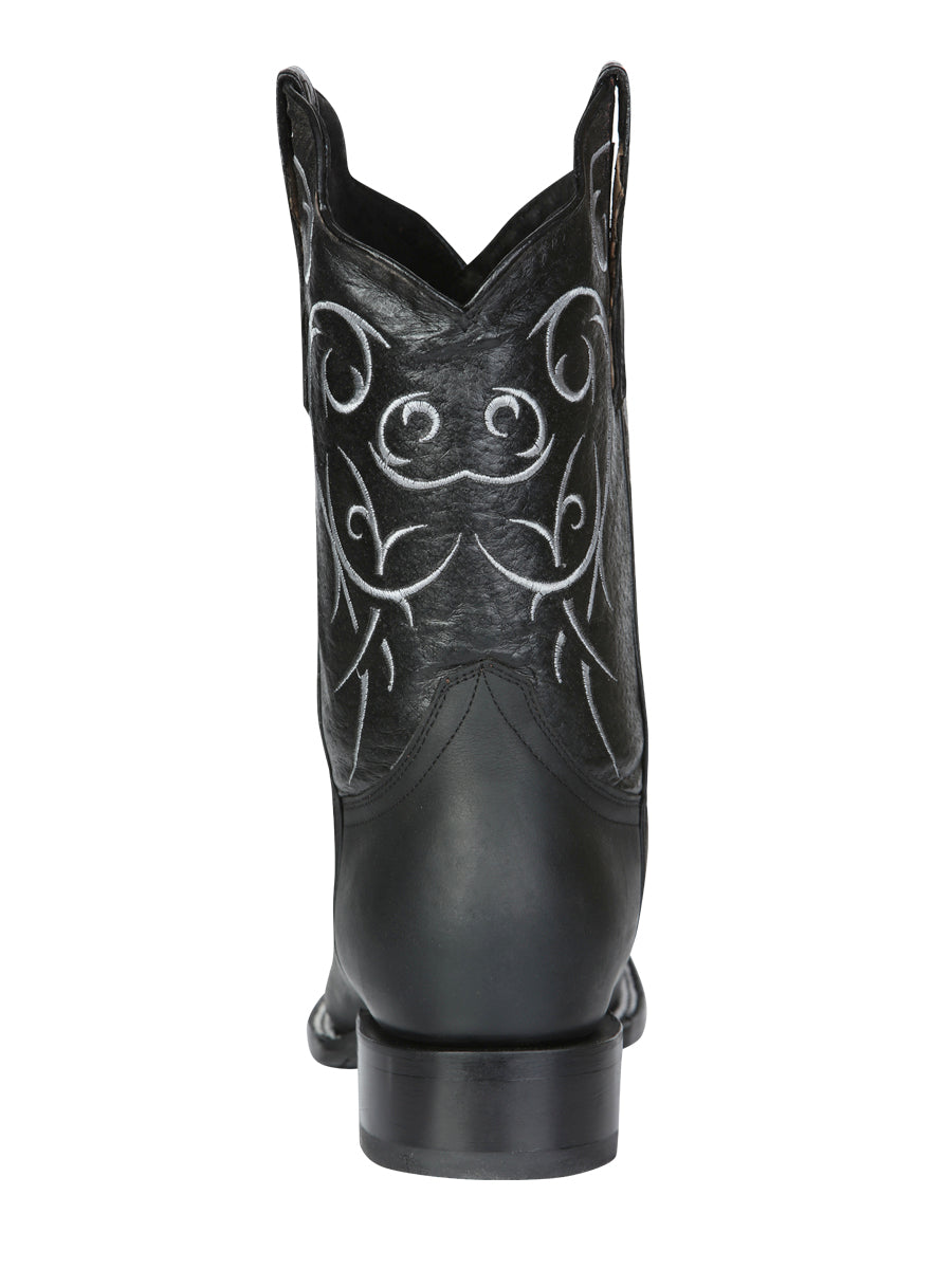 Men’s Leather Classic Western Cowboy Boot - Made in Mexico - Black 124069 — view 8
