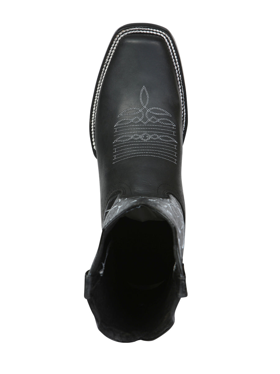 Men’s Leather Classic Western Cowboy Boot - Made in Mexico - Black 124069 — view 9