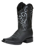 Men’s Leather Classic Western Cowboy Boot - Made in Mexico - Black 124069