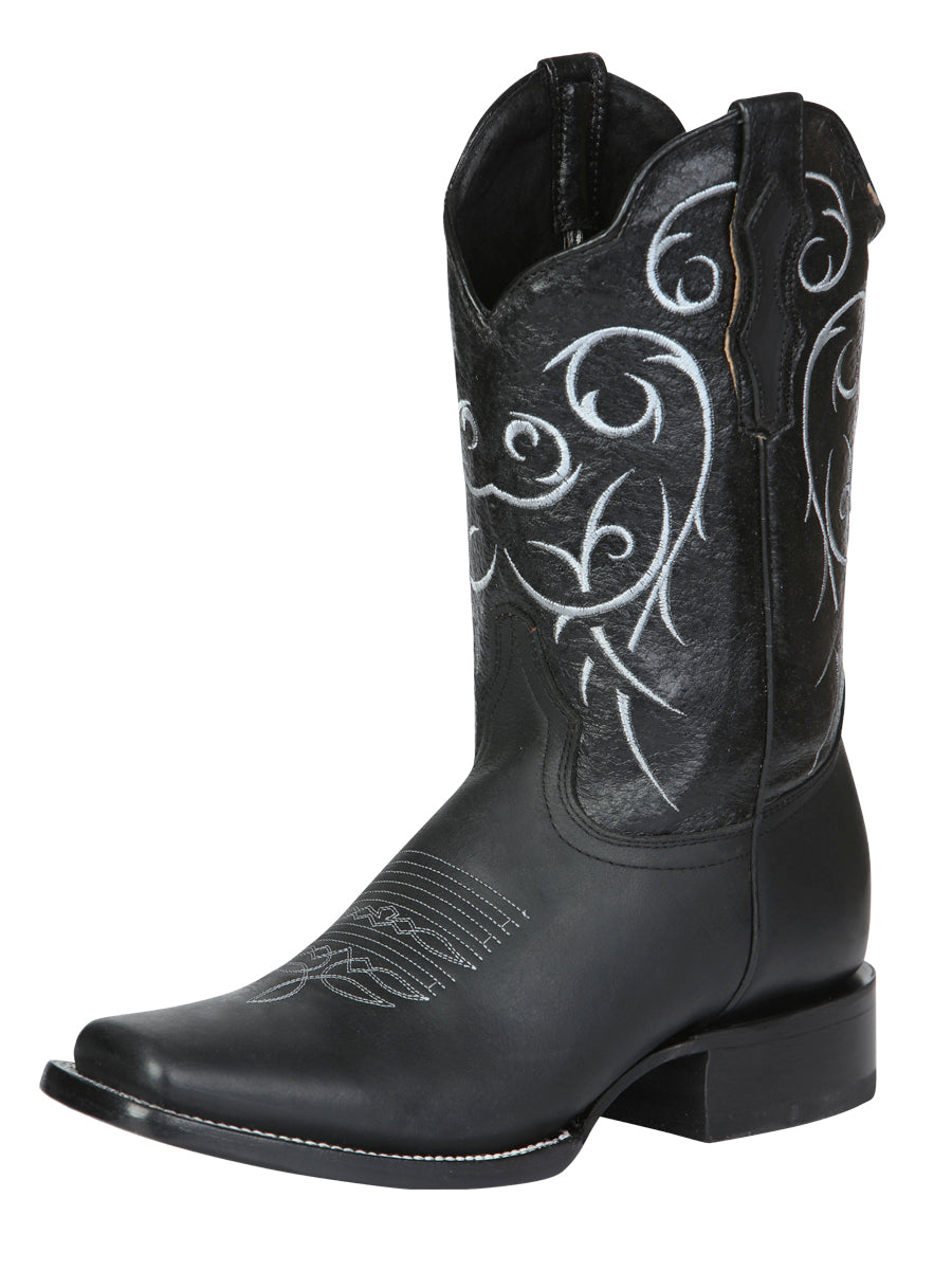Men’s Leather Classic Western Cowboy Boot - Made in Mexico - Black 124069