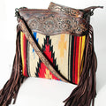 American Darling Hand-Tooled Saddle Blanket Leather Crossbody Bag