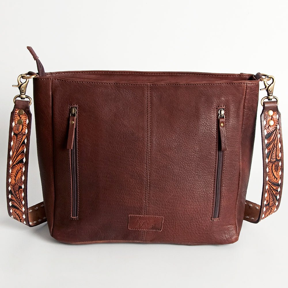 American Darling Large Crossbody Hand Tooled Saddle Blanket Genuine Leather
