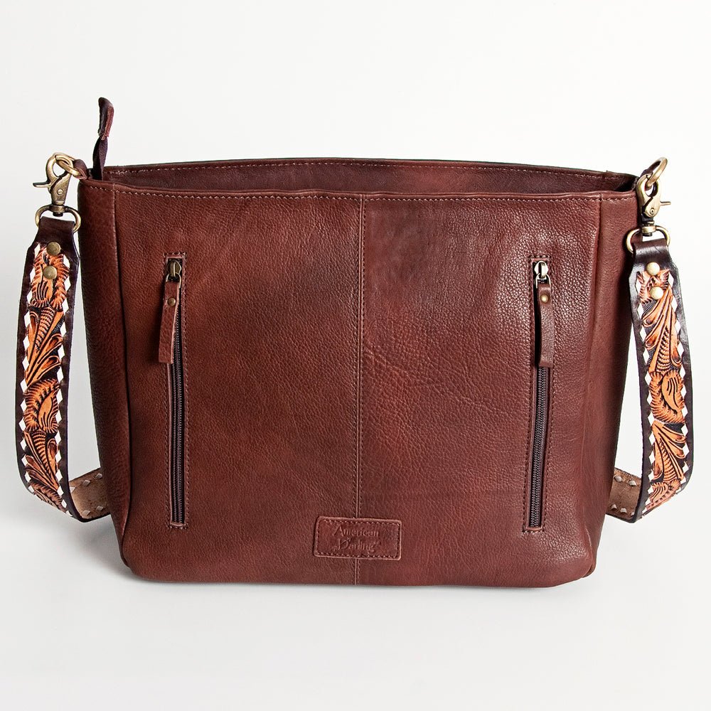 American Darling Large Crossbody Hand Tooled Saddle Blanket Genuine Leather