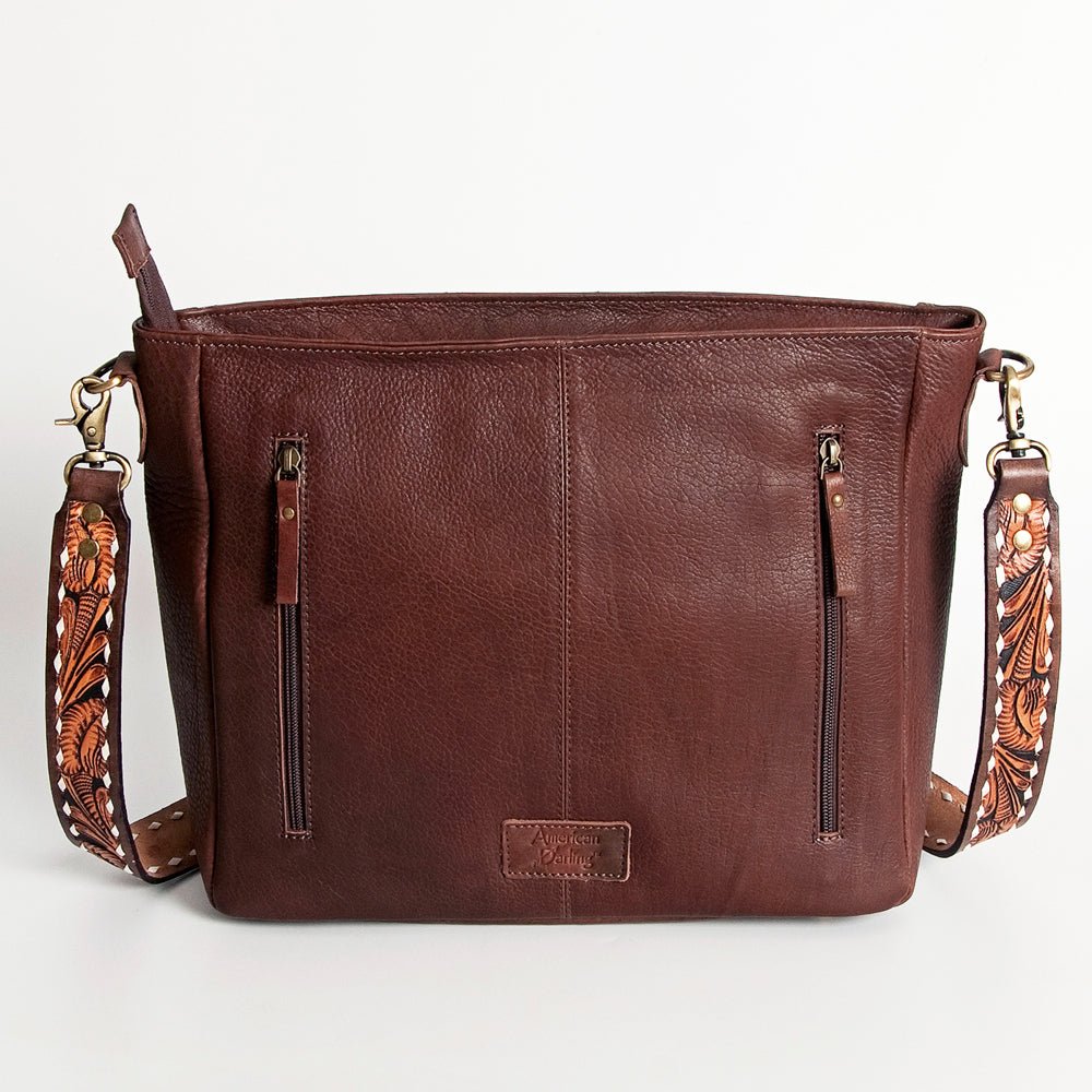 American Darling Large Crossbody Hand Tooled Saddle Blanket Genuine Leather
