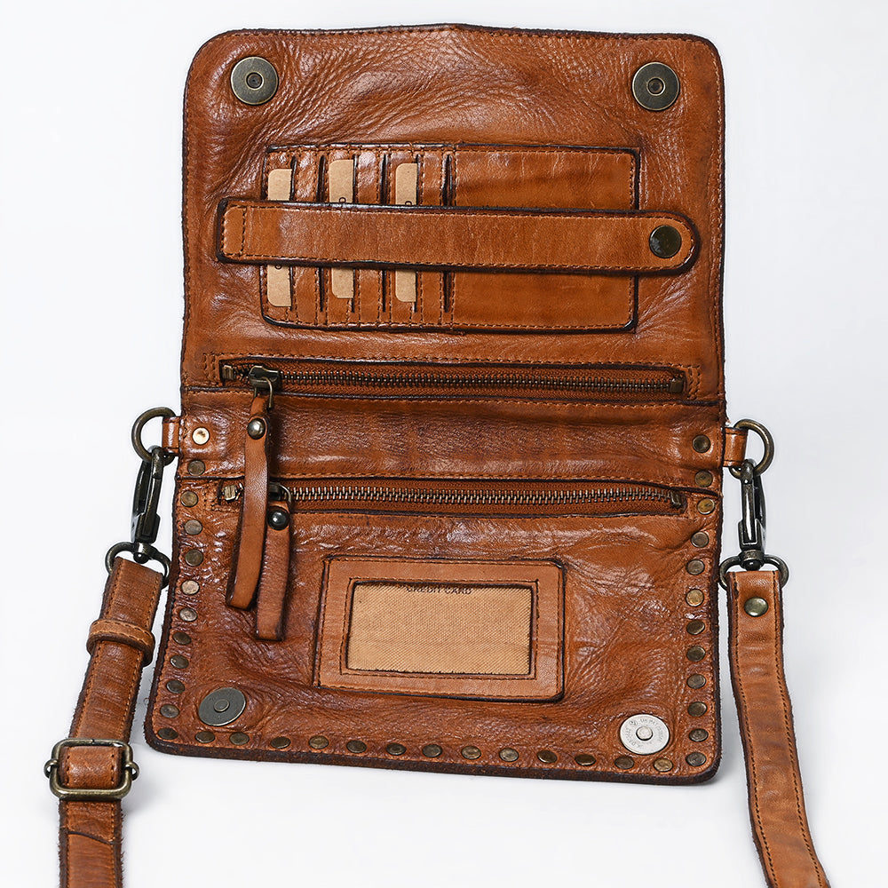 Spaghetti Western Organiser Vintage Handmade Drum Dyed Genuine European Cowhide Leather