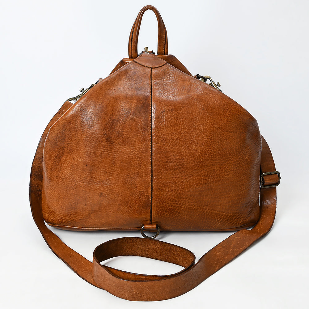 Spaghetti Western Crossbody Vintage Handmade Drum Dyed Genuine European Cowhide Leather