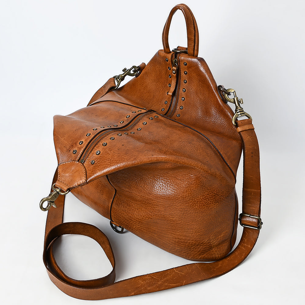 Spaghetti Western Crossbody Vintage Handmade Drum Dyed Genuine European Cowhide Leather