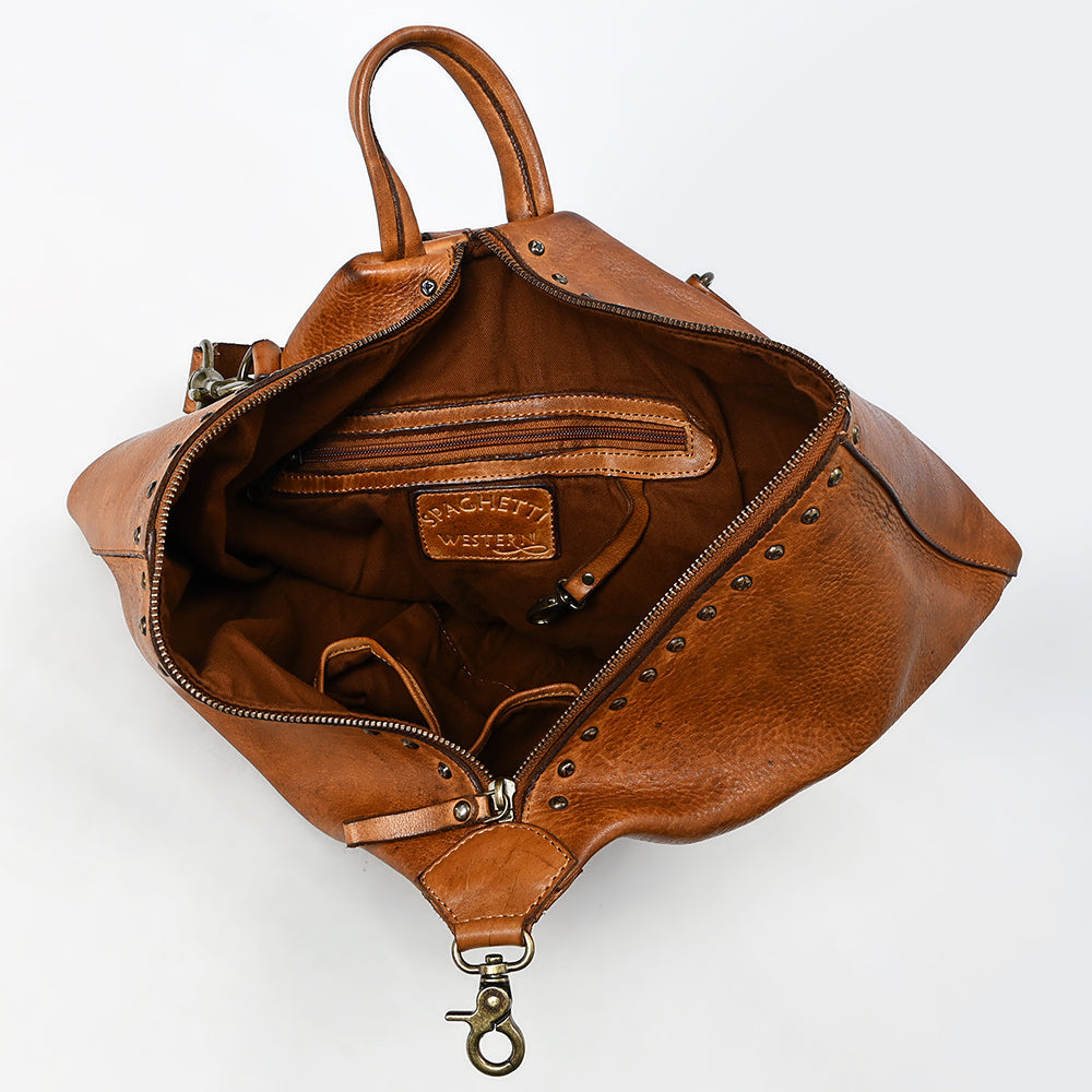 Spaghetti Western Crossbody Vintage Handmade Drum Dyed Genuine European Cowhide Leather