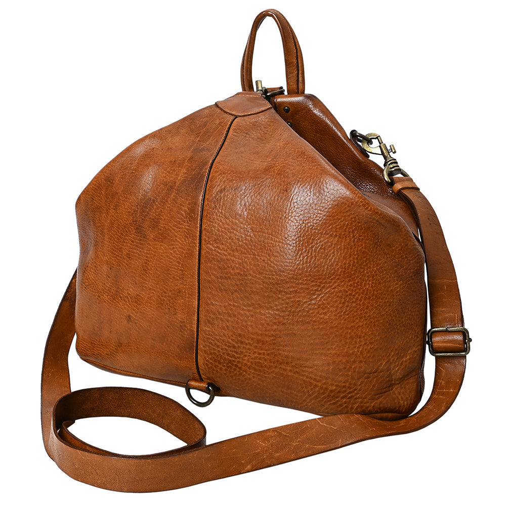 Spaghetti Western Crossbody Vintage Handmade Drum Dyed Genuine European Cowhide Leather