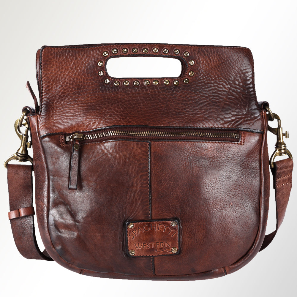 Spaghetti Western Clutch Vintage Handmade Drum Dyed Genuine European Cowhide Leather