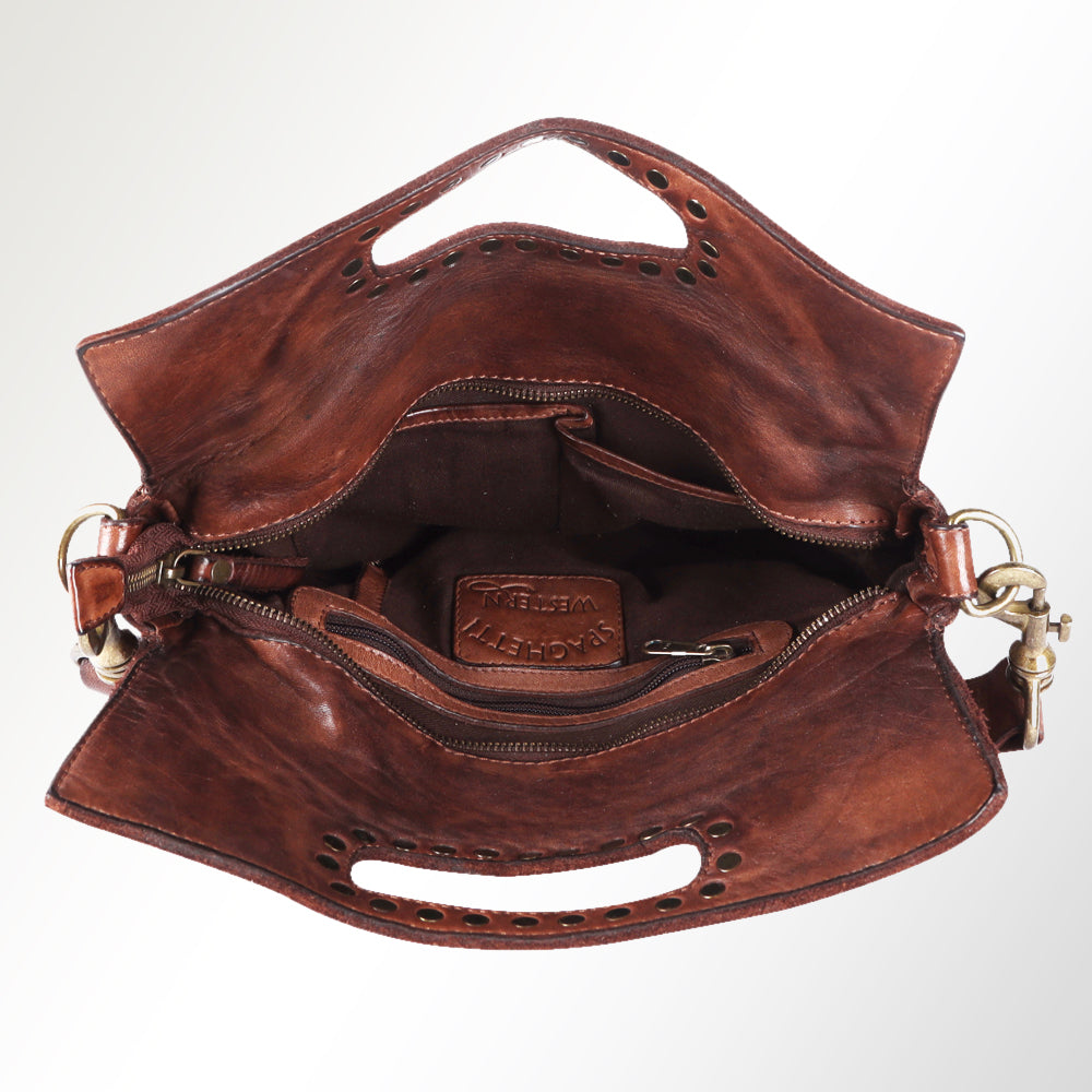 Spaghetti Western Clutch Vintage Handmade Drum Dyed Genuine European Cowhide Leather