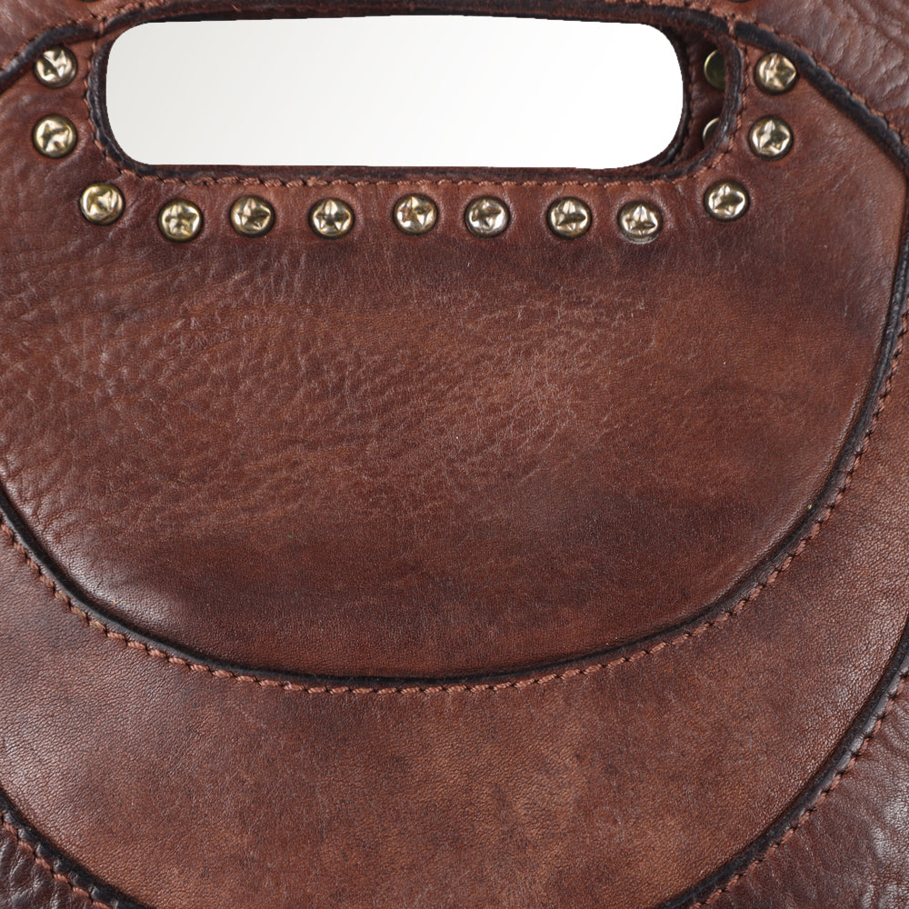 Spaghetti Western Clutch Vintage Handmade Drum Dyed Genuine European Cowhide Leather