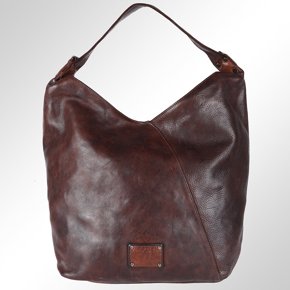Spaghetti Western Hobo Vintage Handmade Drum Dyed Genuine European Cowhide Leather