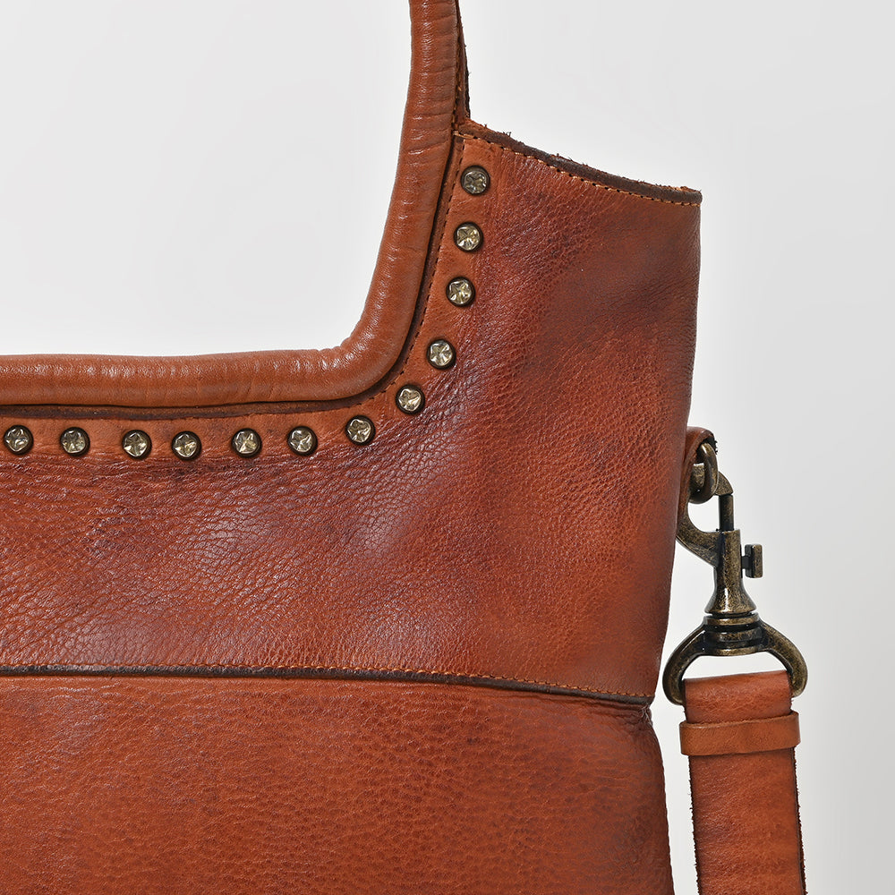 Spaghetti Western Swc178Cg Tote Vintage Handmade Drum Dyed Genuine European Cowhide Leather Women Bag Western Handbag Purse