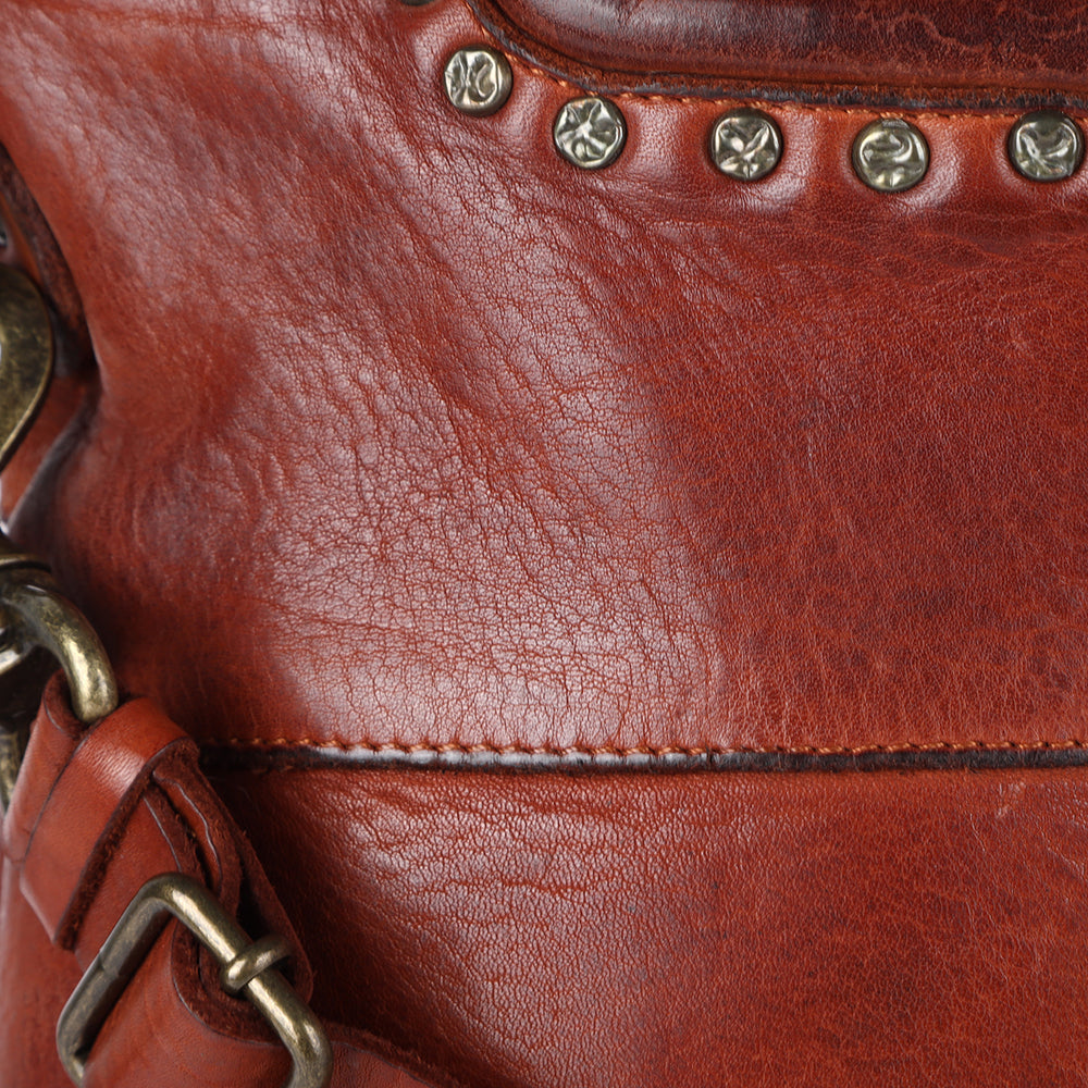 Spaghetti Western Tote Vintage Handmade Drum Dyed Genuine European Cowhide Leather