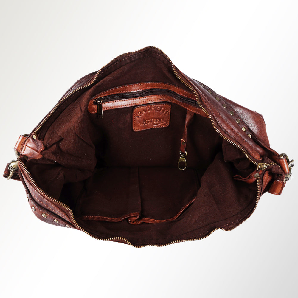 Spaghetti Western Hobo Vintage Handmade Drum Dyed Genuine European Cowhide Leather