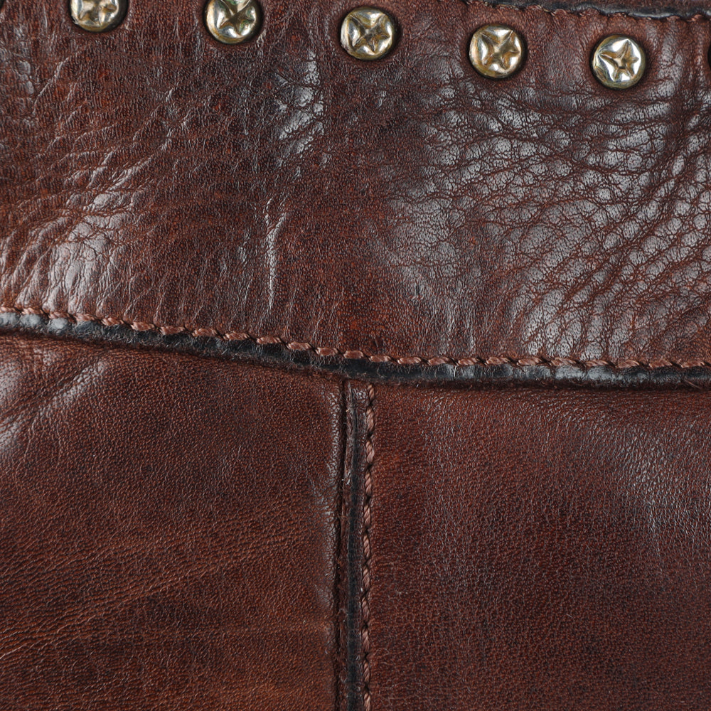 Spaghetti Western Hobo Vintage Handmade Drum Dyed Genuine European Cowhide Leather