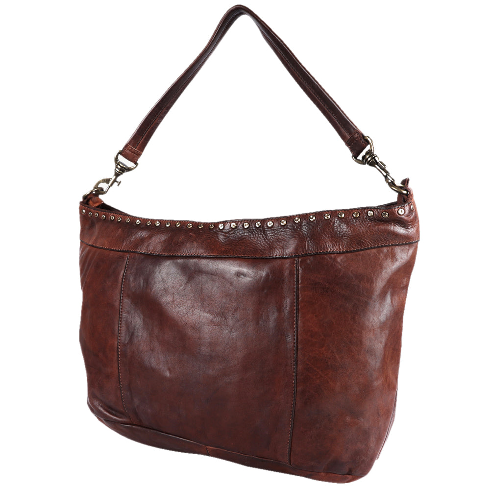 Spaghetti Western Hobo Vintage Handmade Drum Dyed Genuine European Cowhide Leather