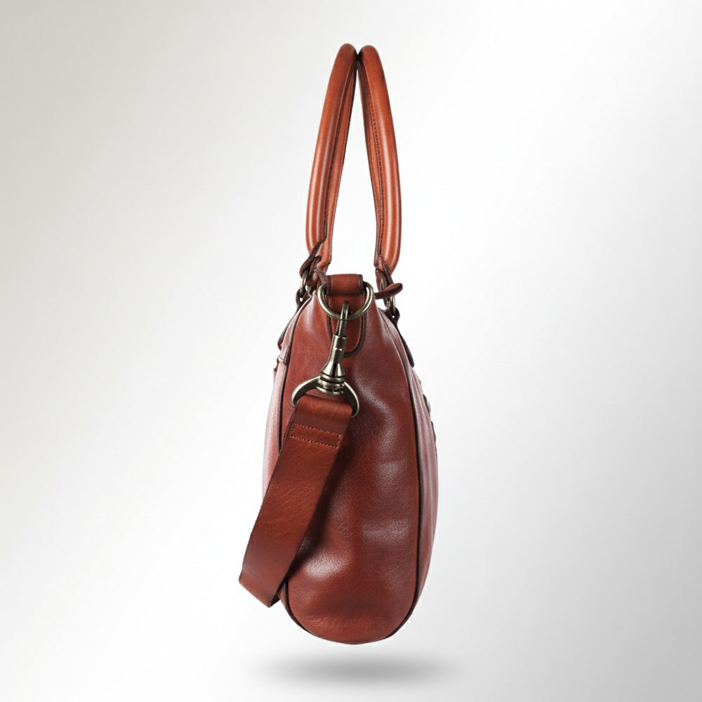 Spaghetti Western Swc185Cg Tote Vintage Handmade Drum Dyed Genuine European Cowhide Leather Women Bag Western Handbag Purse