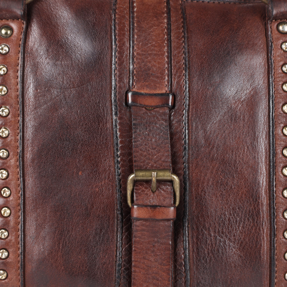 Spaghetti Western Tote Vintage Handmade Drum Dyed Genuine European Cowhide Leather