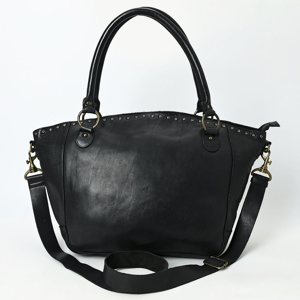 Spaghetti Western Tote Vintage Handmade Drum Dyed Genuine European Cowhide Leather