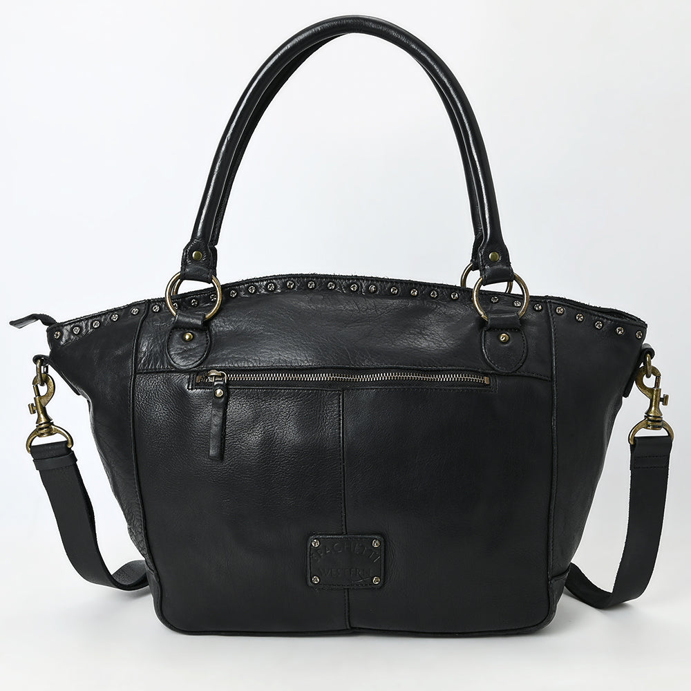Spaghetti Western Tote Vintage Handmade Drum Dyed Genuine European Cowhide Leather