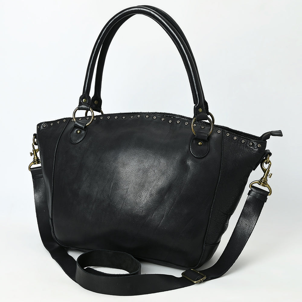 Spaghetti Western Tote Vintage Handmade Drum Dyed Genuine European Cowhide Leather