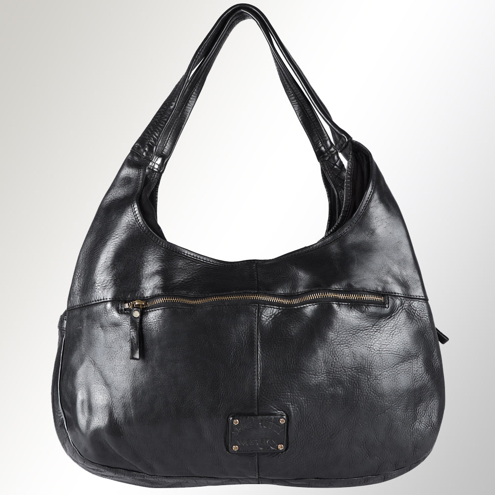 Spaghetti Western Tote Vintage Handmade Drum Dyed Genuine European Cowhide Leather