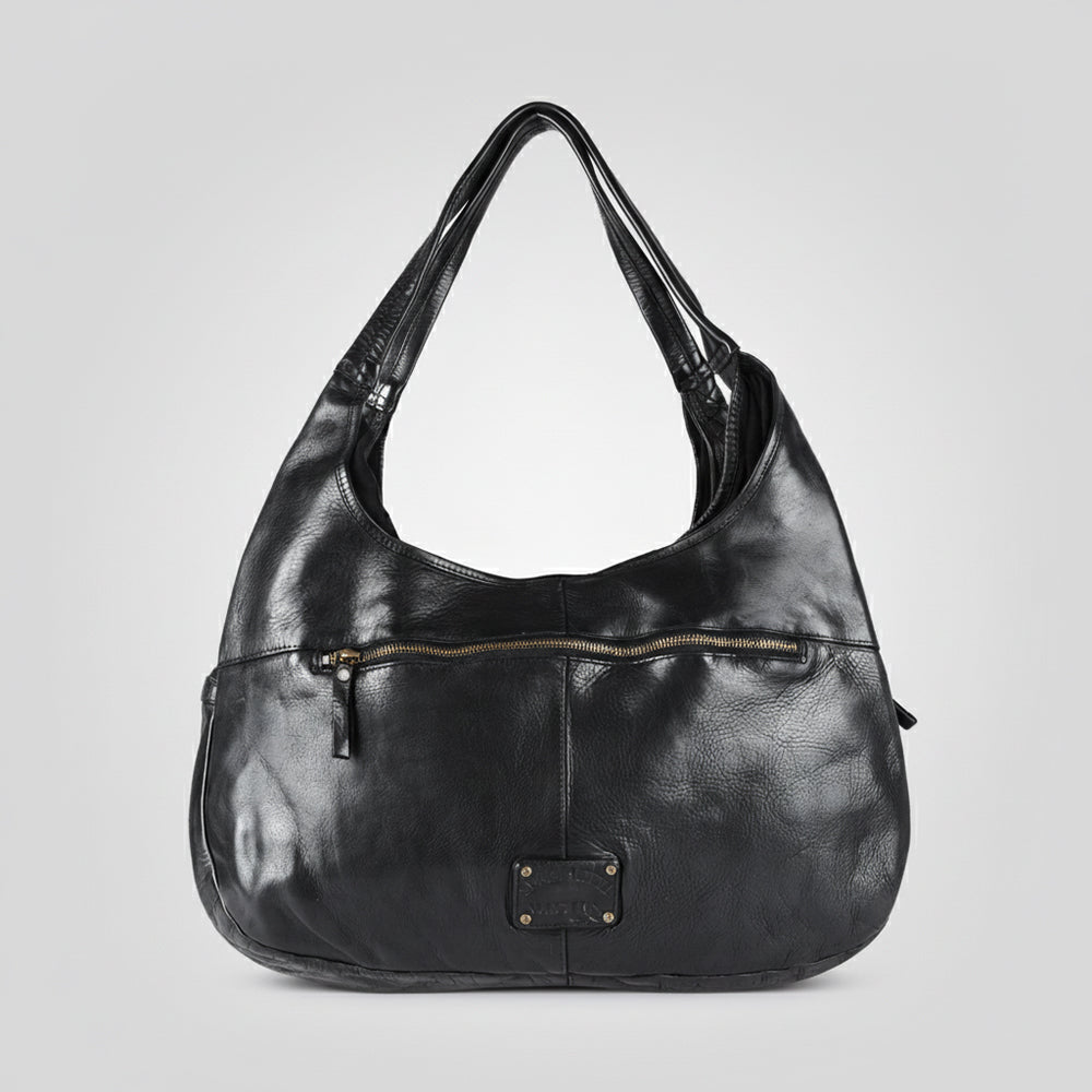 Spaghetti Western Swc189Blk Tote Vintage Handmade Drum Dyed Genuine European Cowhide Leather Women Bag Western Handbag Purse