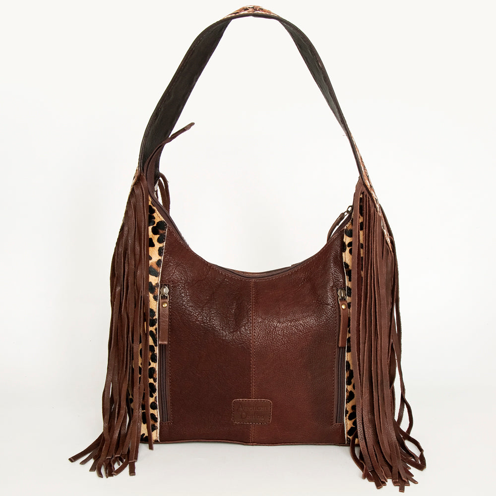 American Darling Western Hobo Bag - Hand Tooled Floral Leather & Fringes