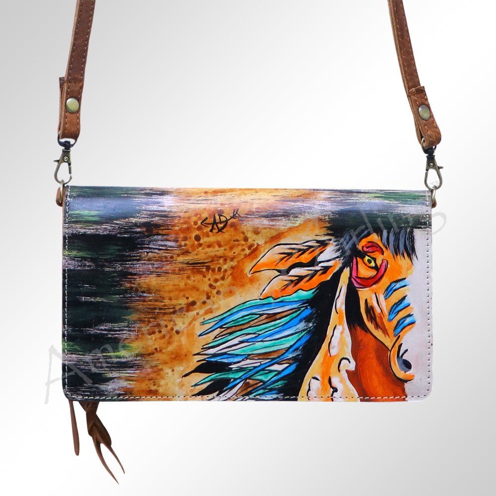 American Darling Organiser Hair-On Hand Tooled Genuine Leather