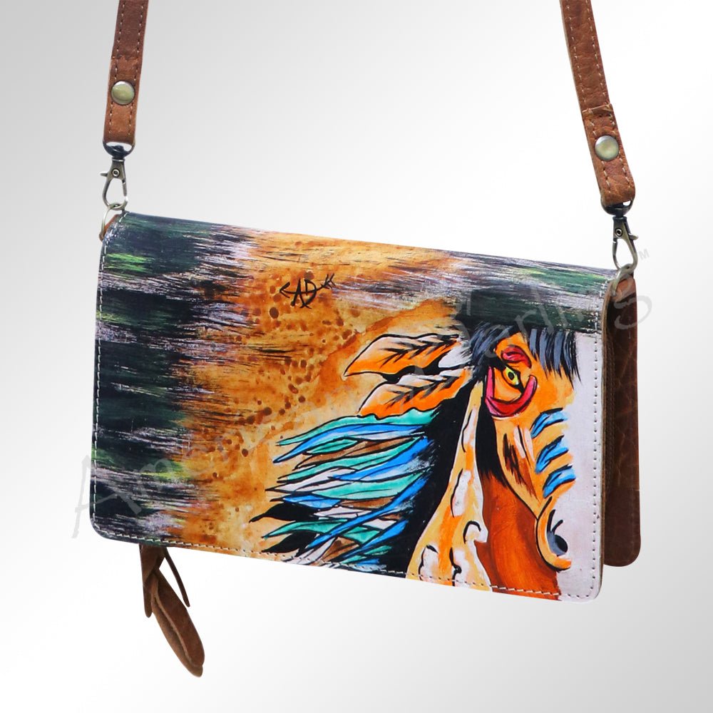 American Darling Organiser Hair-On Hand Tooled Genuine Leather