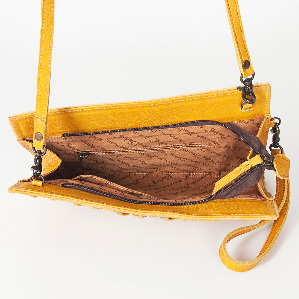 American Darling Wallet Bag Genuine Vegetable Tanned Leather Western Purse with Lace-Up Detail and YKK Zipper