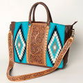 American Darling Briefcase Hand Tooled Saddle Blanket Genuine Leather