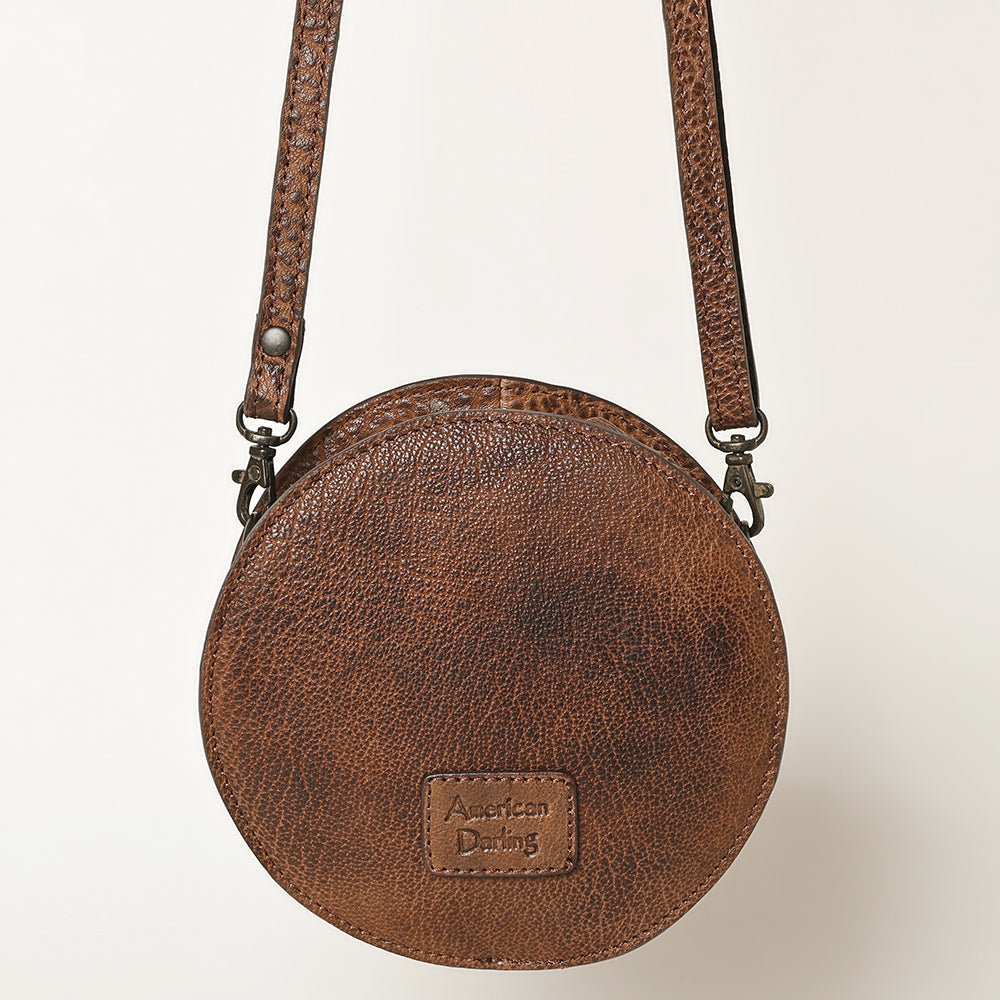 American Darling Canteen Bag Hand Tooled Hair on Genuine Leather Western Women | Handbag Purse Travel Clutch