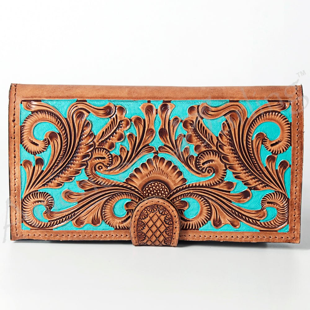 American Darling Wallet Hand Tooled Genuine Leather