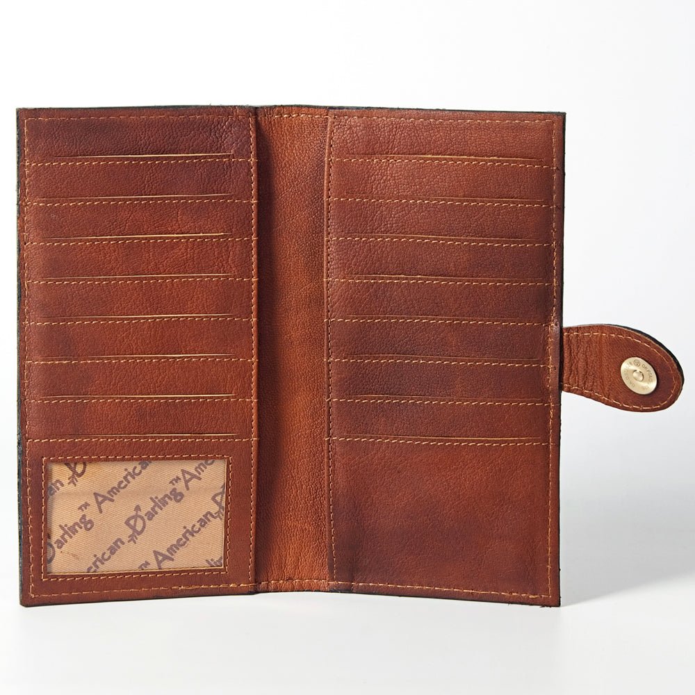 American Darling Wallet Hand Tooled Genuine Leather