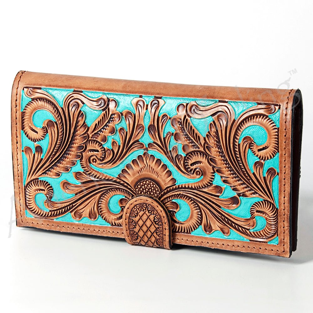 American Darling Wallet Hand Tooled Genuine Leather