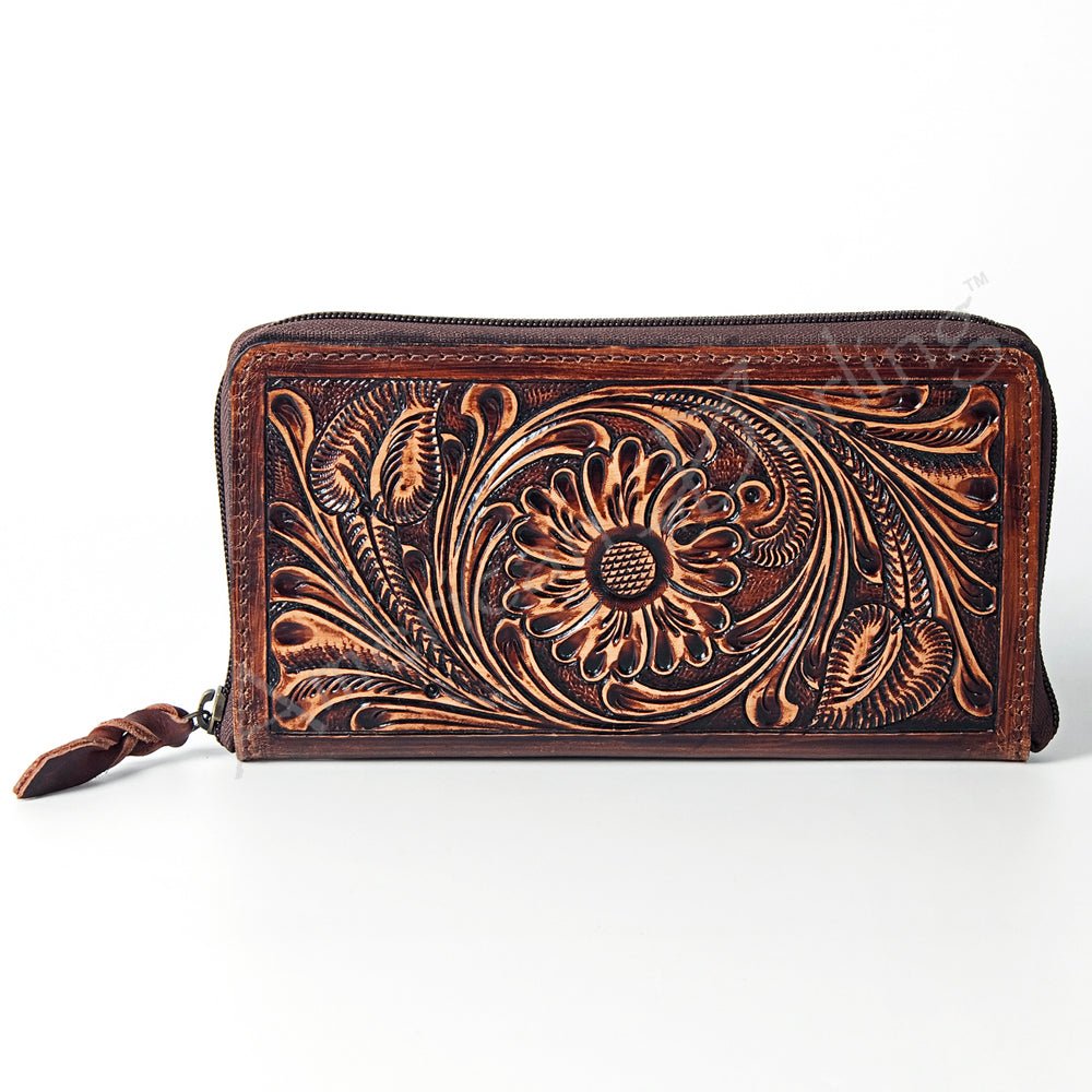 American Darling Wallet Hand Tooled Genuine Leather
