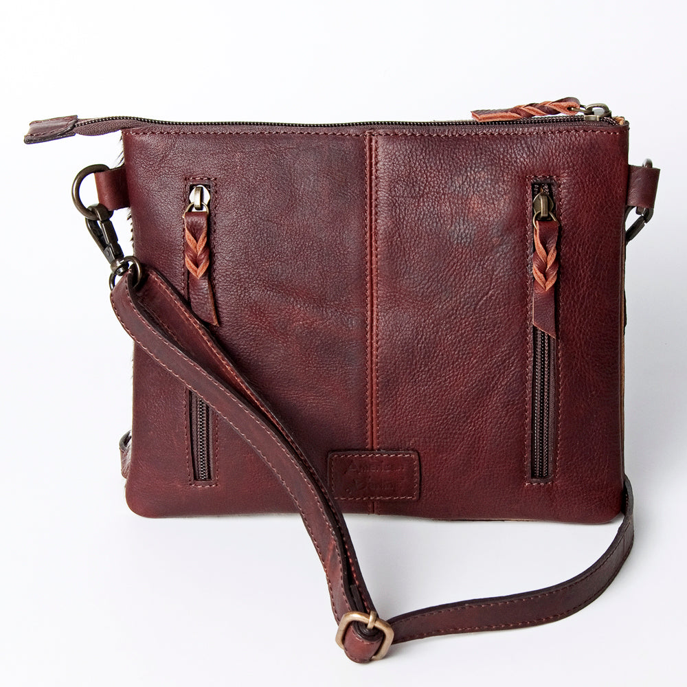 American Darling Hand-Tooled Hair-On Genuine Leather Bag