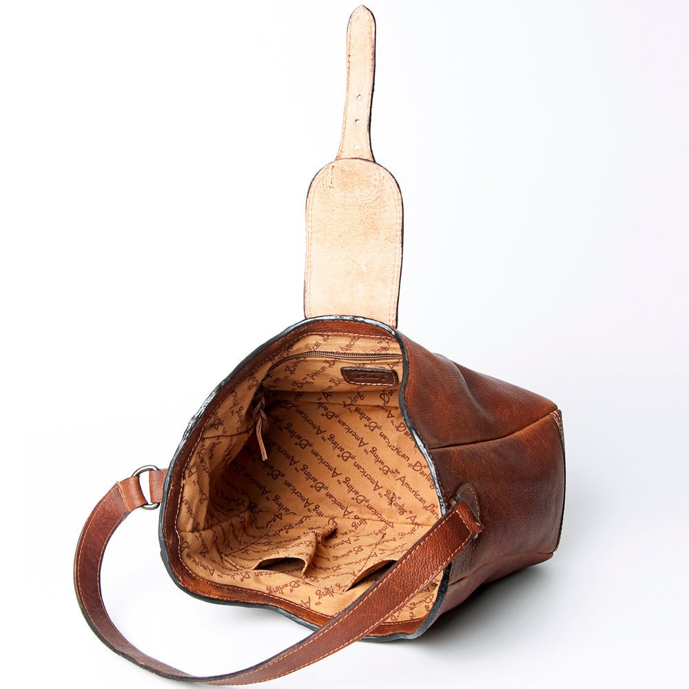 American Darling Signature Crossbody Hand Tooled Saddle Blanket Genuine Leather
