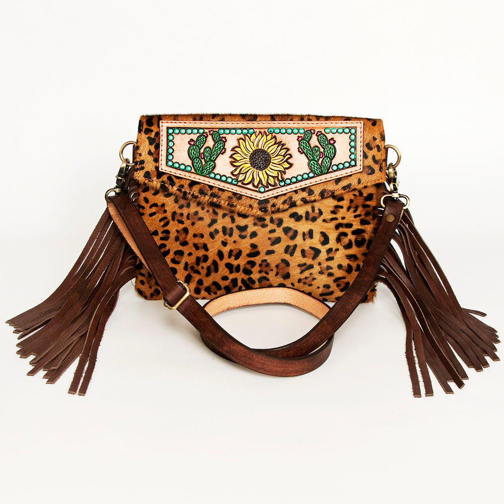 American Darling Hand-Tooled Hair-On Genuine Leather Clutch