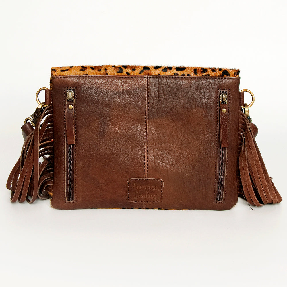 American Darling Hand-Tooled Hair-On Genuine Leather Clutch