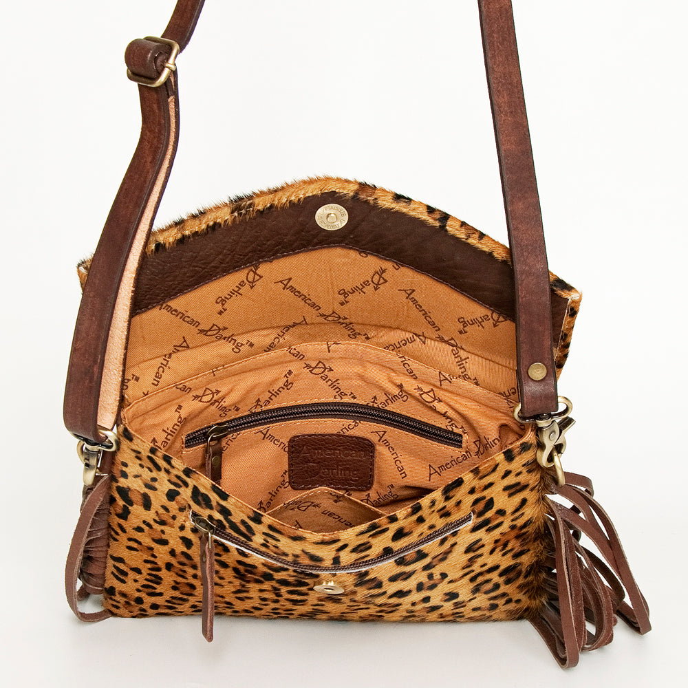 American Darling Hand-Tooled Hair-On Genuine Leather Clutch